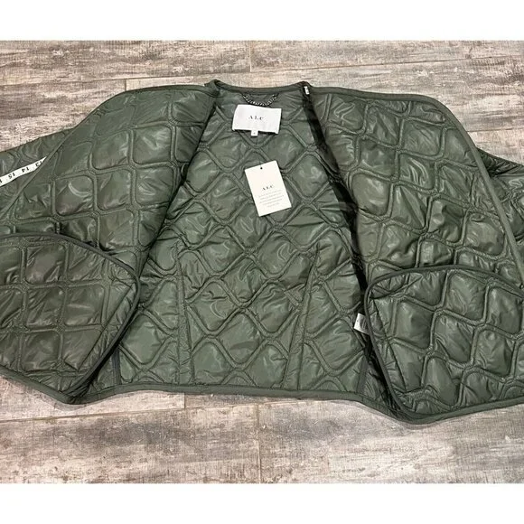 New With Tags $495 A.L.C. Emory Jacket Army Green Medium - Picture 8 of 13